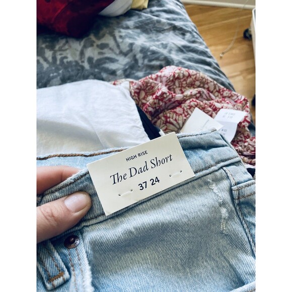 NWT Abercrombie & Fitch Dad High Rise Shorts Light Wash 37 Plus Size NEW - Picture 7 of 7